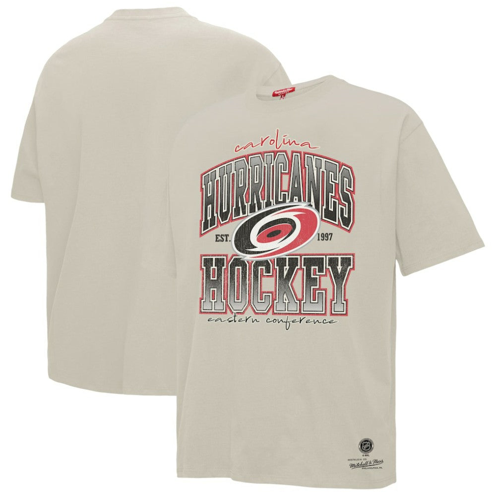 Carolina Hurricanes Mitchell & Ness Women's Dump & Chase Boyfriend T-Shirt - Cream - NHL