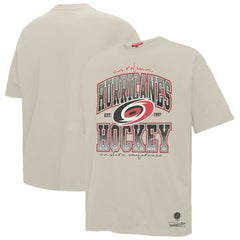 Carolina Hurricanes Mitchell & Ness Women's Dump & Chase Boyfriend T-Shirt - Cream - NHL