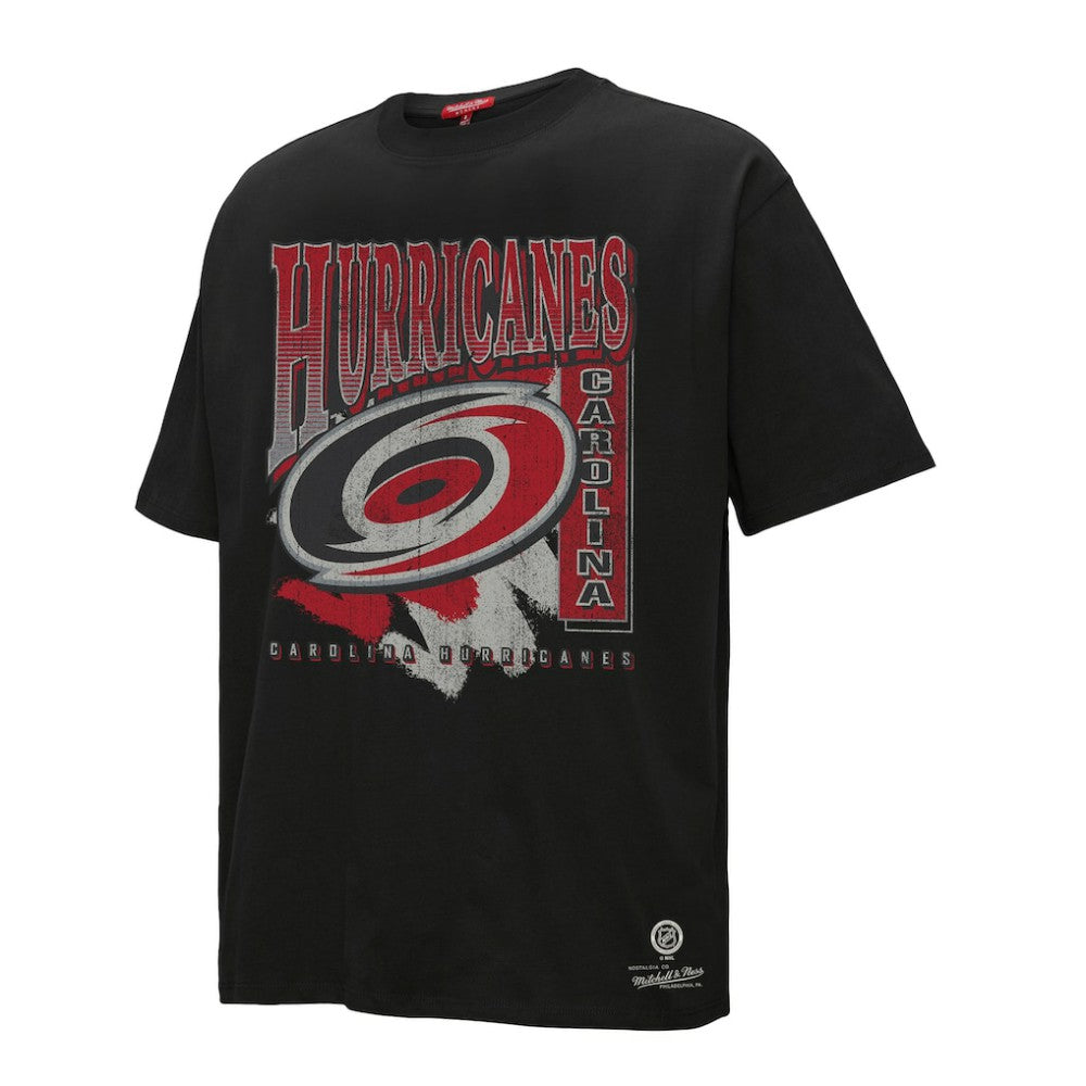 Carolina Hurricanes Mitchell & Ness Women's Choppy Ice Boyfriend T-Shirt - Black - NHL