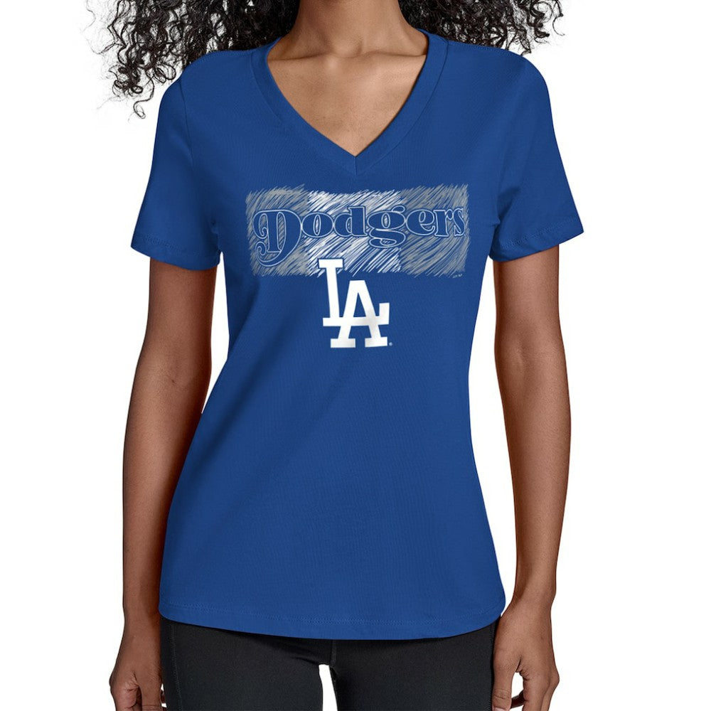 Los Angeles Dodgers Starter Women's Team Color Shading V-Neck T-Shirt - MLB