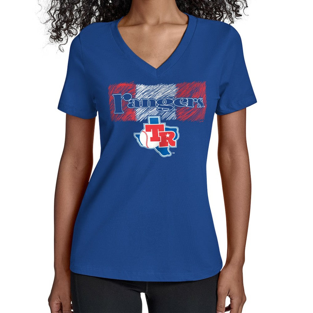 Texas Rangers Starter Women's Team Color Shading V-Neck T-Shirt - MLB
