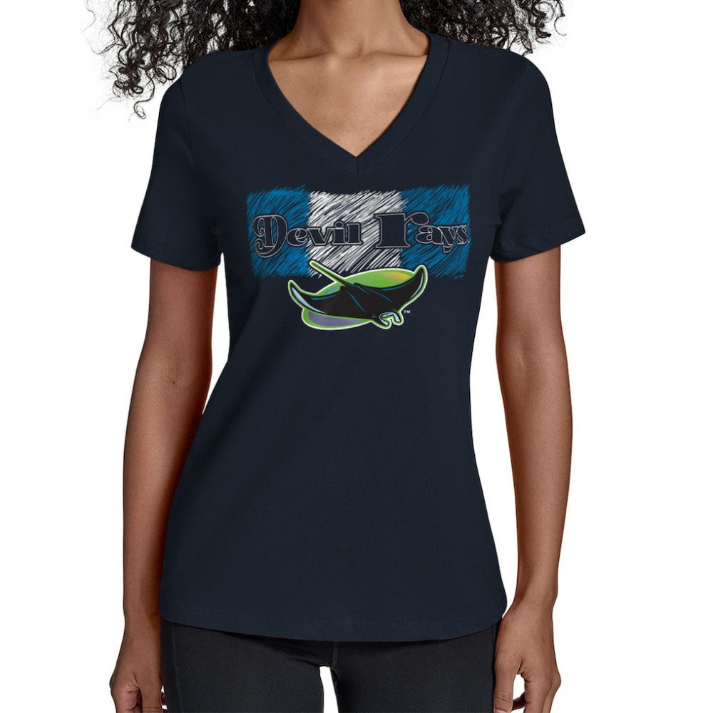 Tampa Bay Rays Starter Women's Team Color Shading V-Neck T-Shirt - MLB