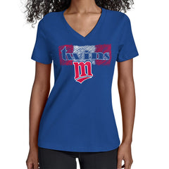 Minnesota Twins Starter Women's Team Color Shading V-Neck T-Shirt - MLB