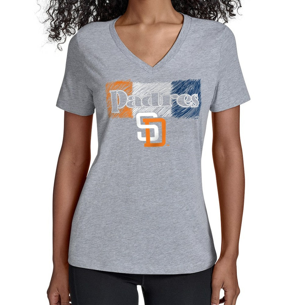 San Diego Padres Starter Women's Team Color Shading V-Neck T-Shirt - MLB