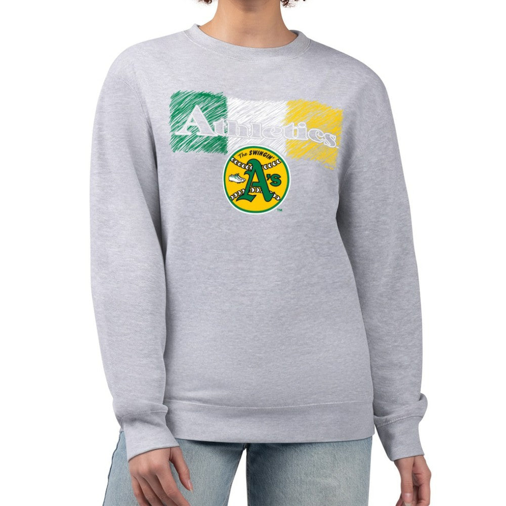 Athletics Starter Women's Team Color Shading Fleece Pullover Sweatshirt - MLB