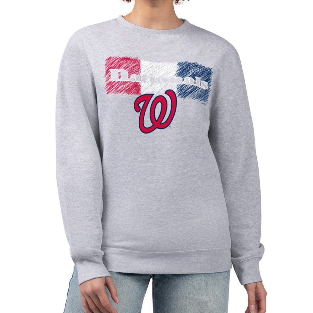 Washington Nationals Starter Women's Team Color Shading Fleece Pullover Sweatshirt - MLB
