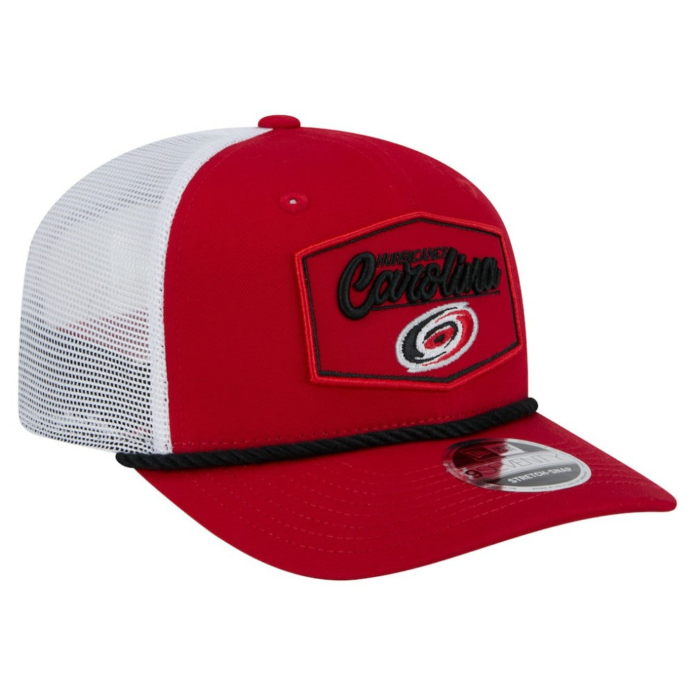 Carolina Hurricanes New Era Team Patch Basic 9SEVENTY Adjustable Trucker Hat - Red/White - NHL