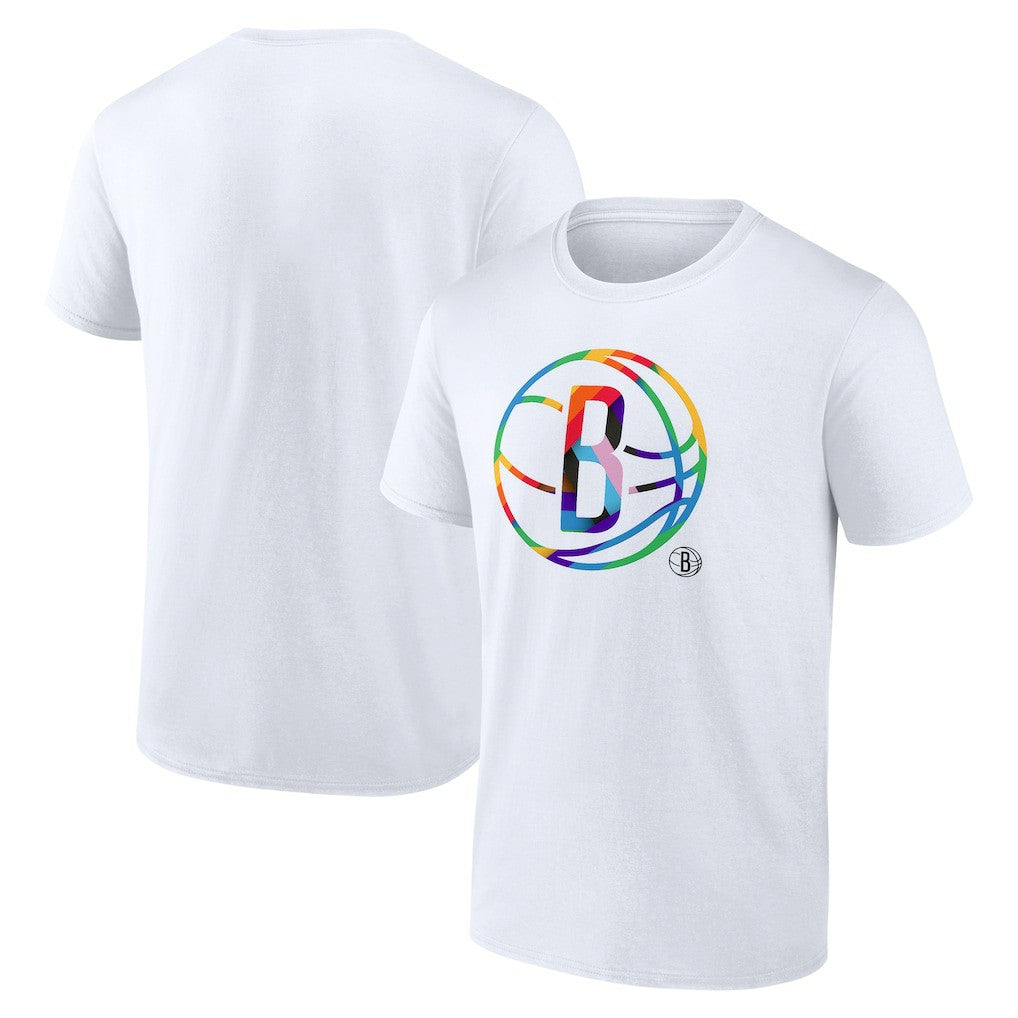 Brooklyn Nets Team Logo Pride T-Shirt White - NBA