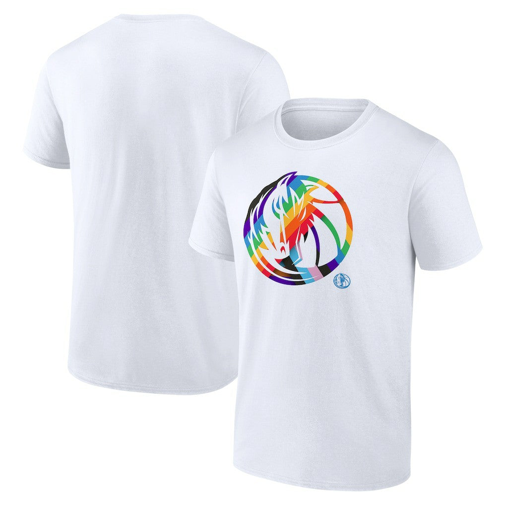 Dallas Mavericks Team Logo Pride T-Shirt White - NBA