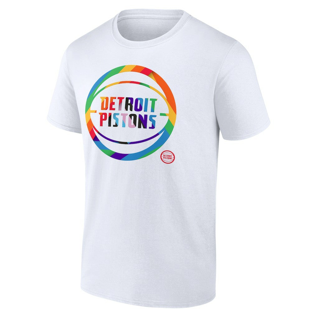 Detroit Pistons Team Logo Pride T-Shirt White - NBA