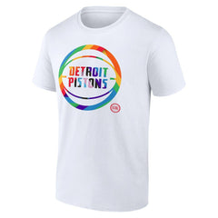 Detroit Pistons Team Logo Pride T-Shirt White - NBA