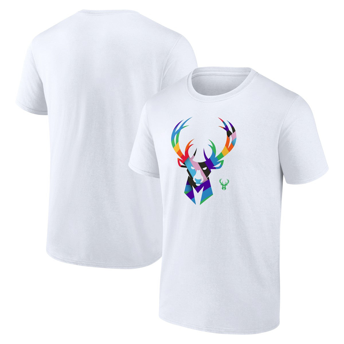 Milwaukee Bucks Team Logo Pride T-Shirt White - NBA