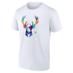 Milwaukee Bucks Team Logo Pride T-Shirt White - NBA