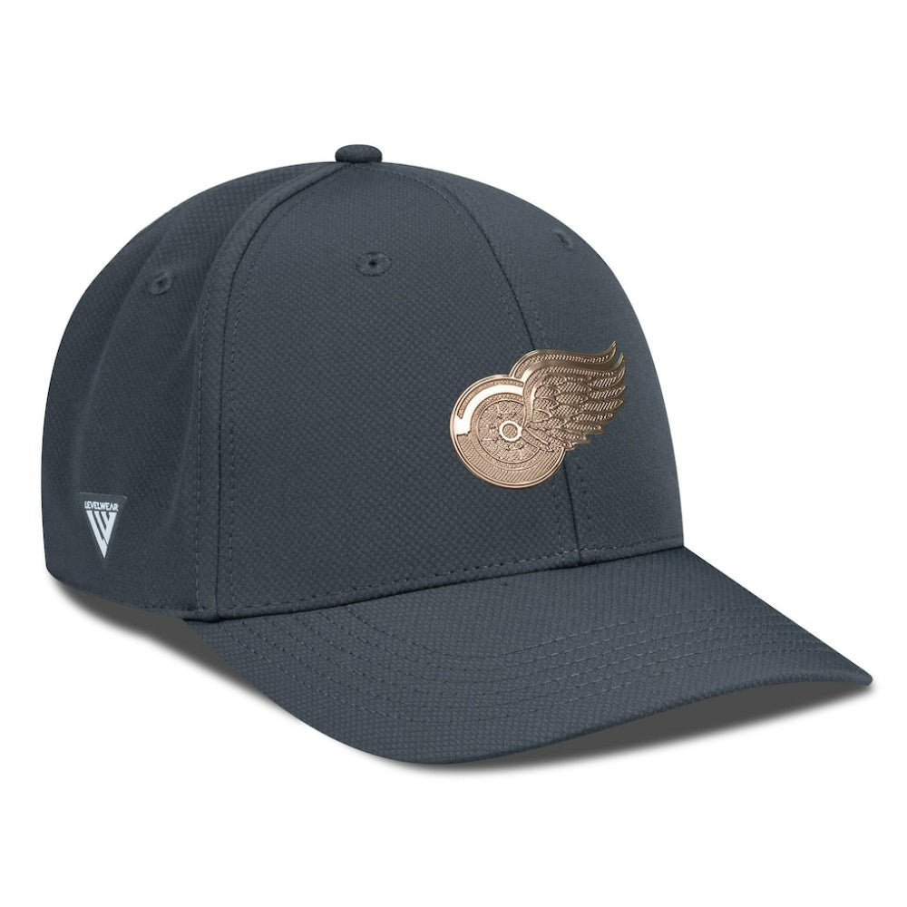 Detroit Red Wings Levelwear Rise Copper Insignia Flex Hat - Charcoal - NHL