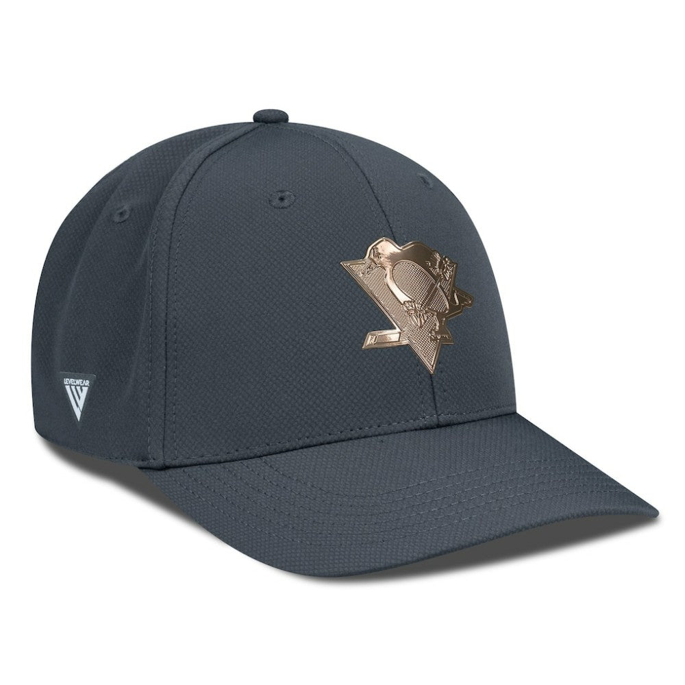 Pittsburgh Penguins Levelwear Rise Copper Insignia Flex Hat - Charcoal - NHL