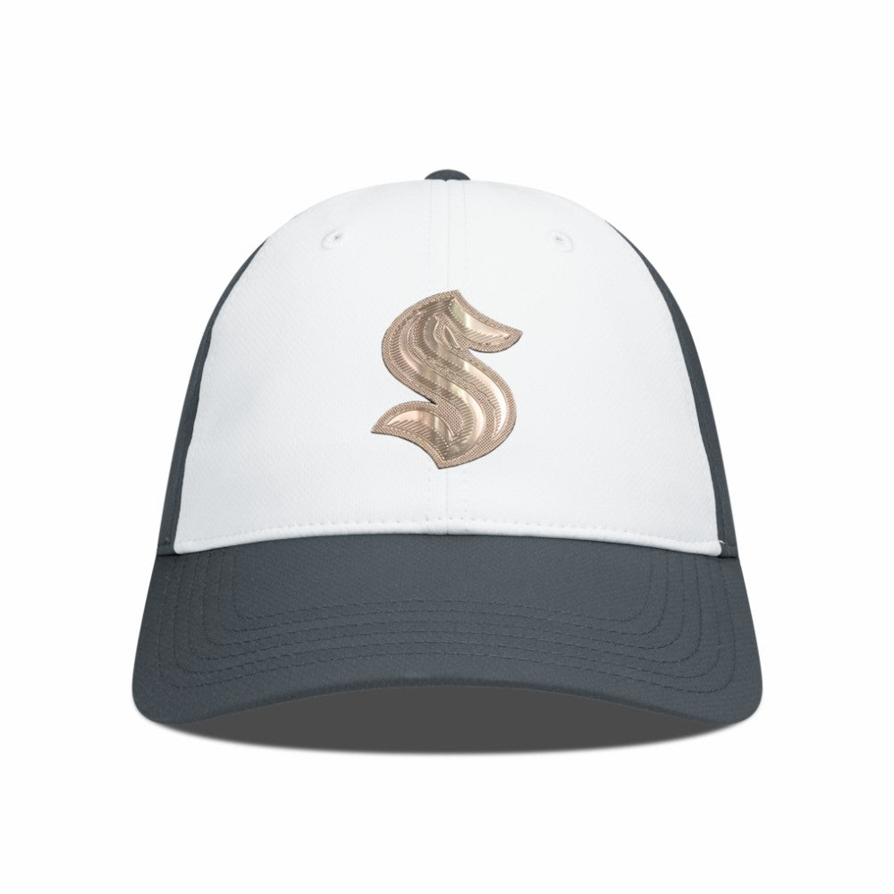 Seattle Kraken Levelwear Endure Copper Insignia Adjustable Hat - White/Charcoal - NHL