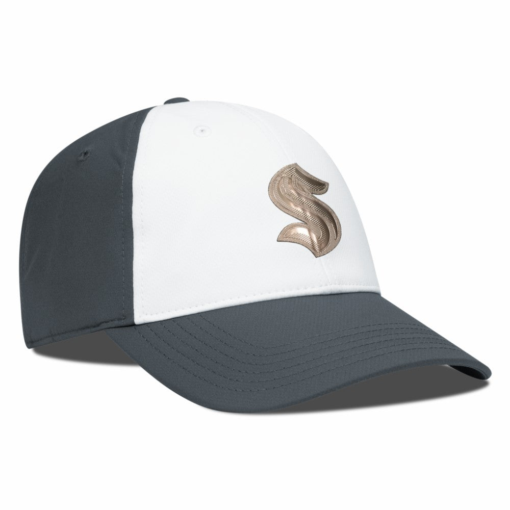 Seattle Kraken Levelwear Endure Copper Insignia Adjustable Hat - White/Charcoal - NHL