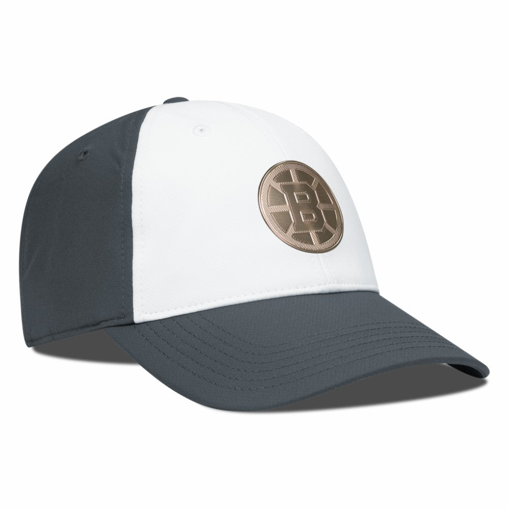 Boston Bruins Levelwear Endure Copper Insignia Adjustable Hat - White/Charcoal - NHL