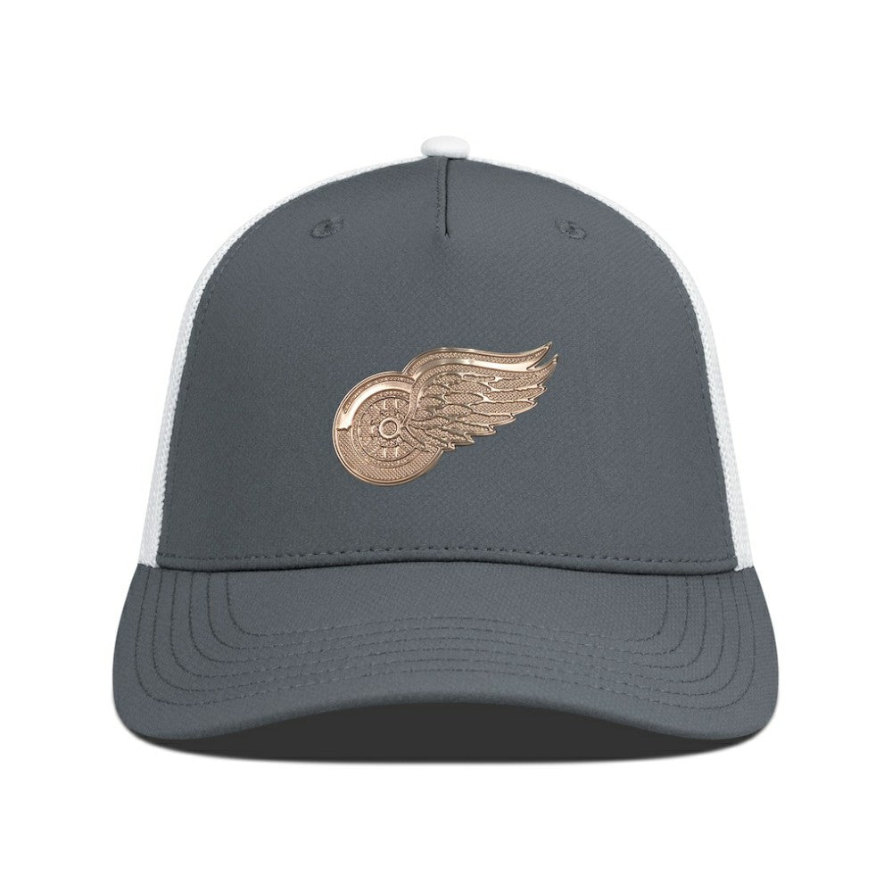 Detroit Red Wings Levelwear Signal Copper Insignia Trucker Adjustable Hat - Charcoal/White - NHL
