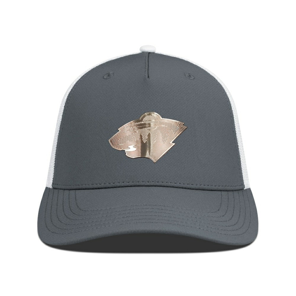 Minnesota Wild Levelwear Signal Copper Insignia Trucker Adjustable Hat - Charcoal/White - NHL
