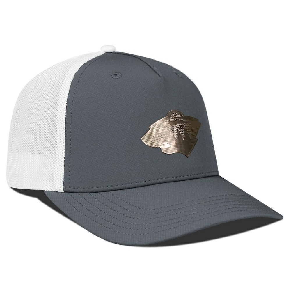 Minnesota Wild Levelwear Signal Copper Insignia Trucker Adjustable Hat - Charcoal/White - NHL