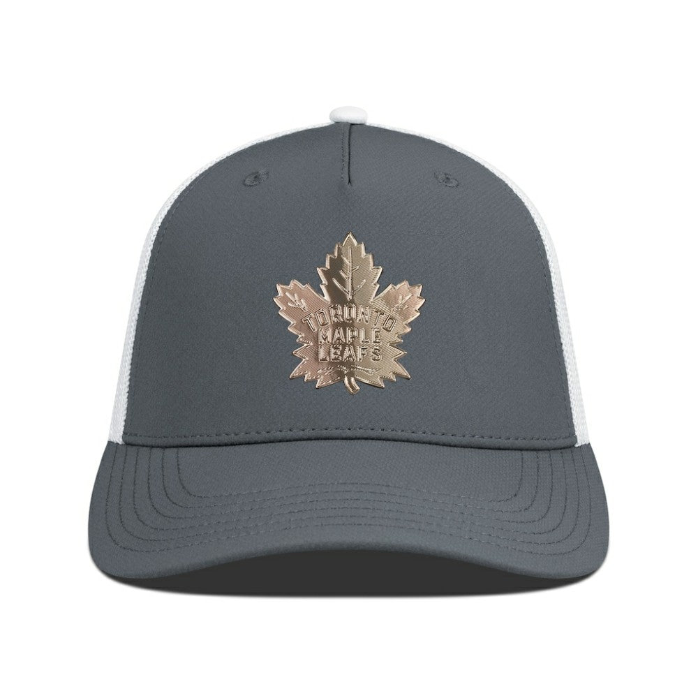 Toronto Maple Leafs Levelwear Signal Copper Insignia Trucker Adjustable Hat - Charcoal/White - NHL