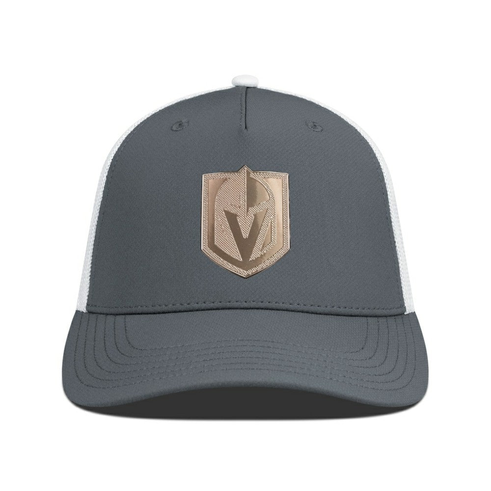 Vegas Golden Knights Levelwear Signal Copper Insignia Trucker Adjustable Hat - Charcoal/White - NHL