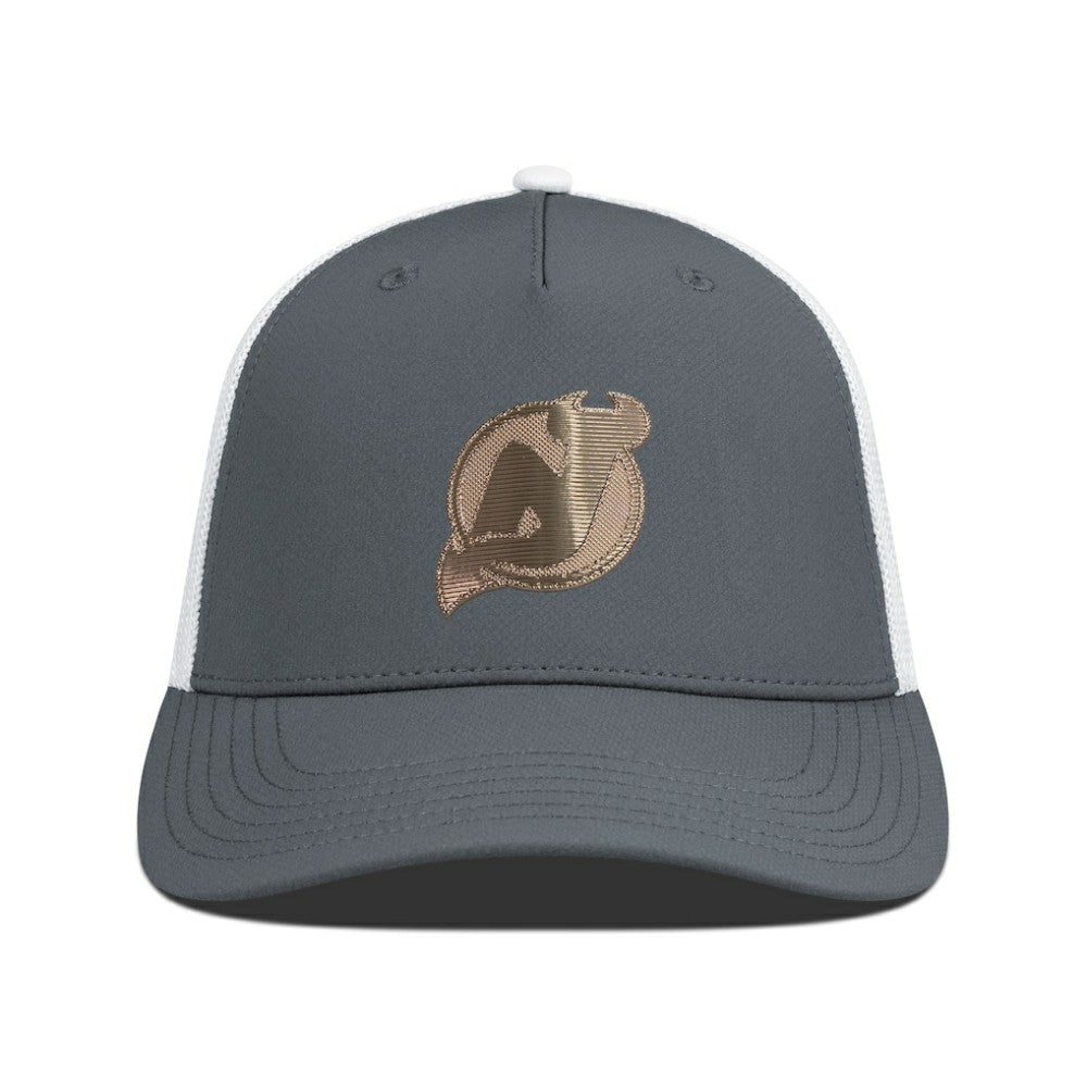 New Jersey Devils Levelwear Signal Copper Insignia Trucker Adjustable Hat - Charcoal/White - NHL