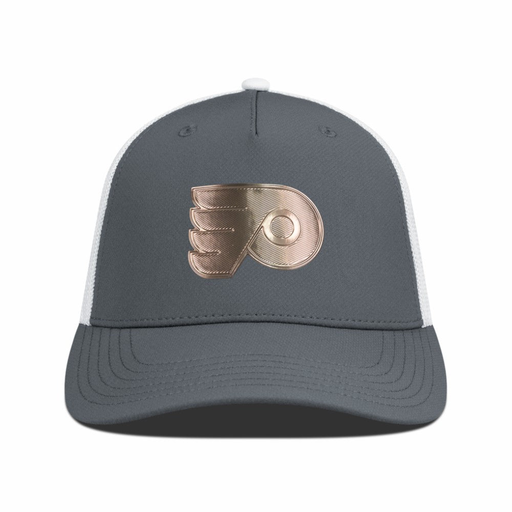 Philadelphia Flyers Levelwear Signal Copper Insignia Trucker Adjustable Hat - Charcoal/White - NHL