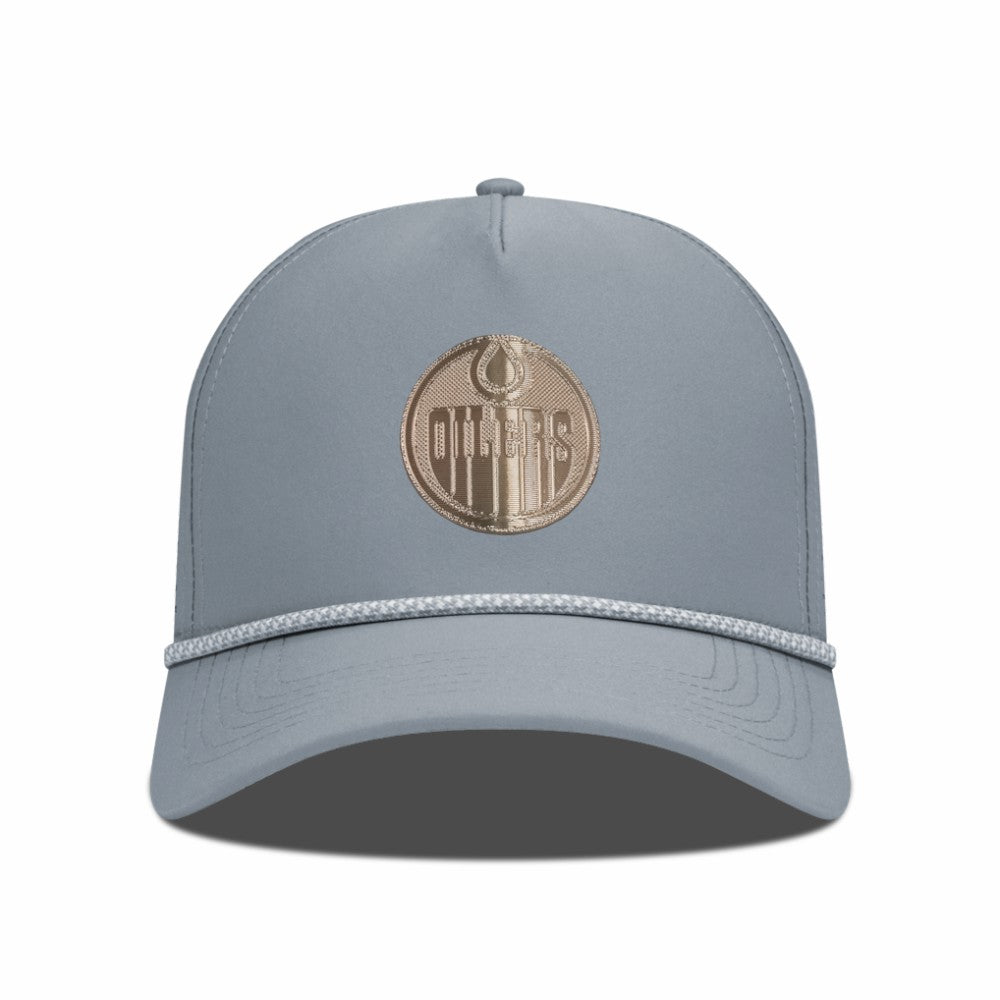 Edmonton Oilers Levelwear Gordon Copper Insignia Vented Adjustable Hat - Gray - NHL