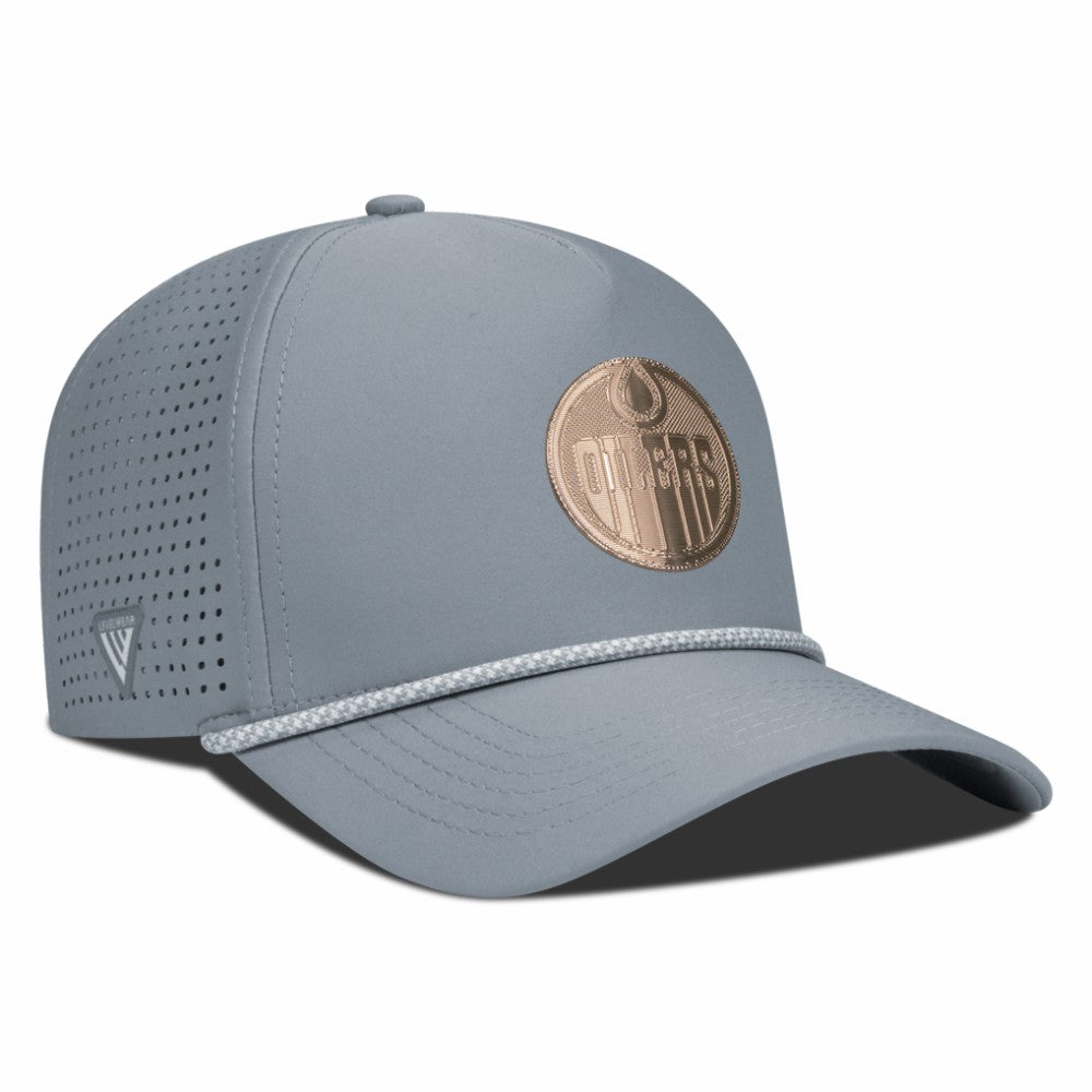 Edmonton Oilers Levelwear Gordon Copper Insignia Vented Adjustable Hat - Gray - NHL