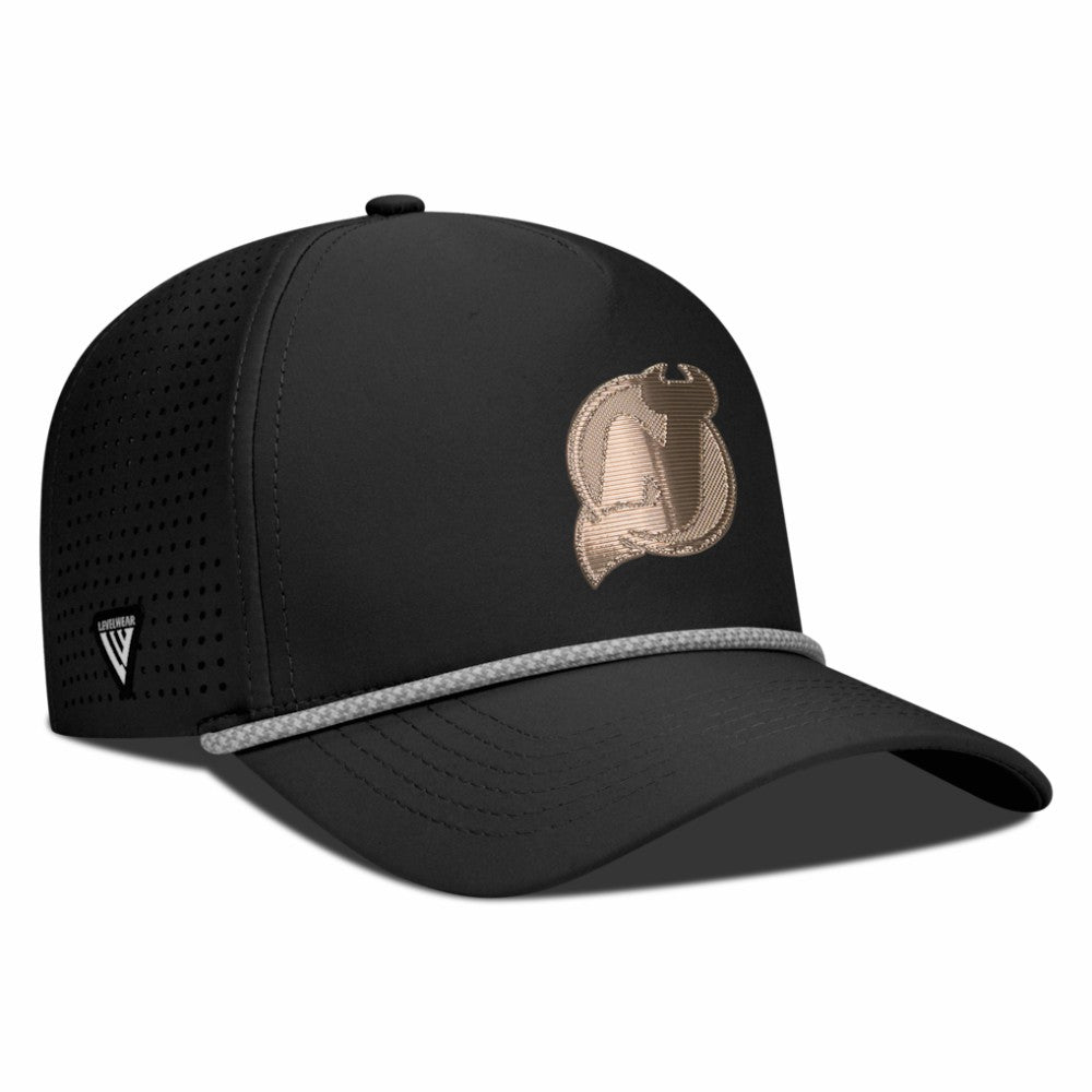 New Jersey Devils Levelwear Gordon Copper Insignia Vented Adjustable Hat - Black - NHL