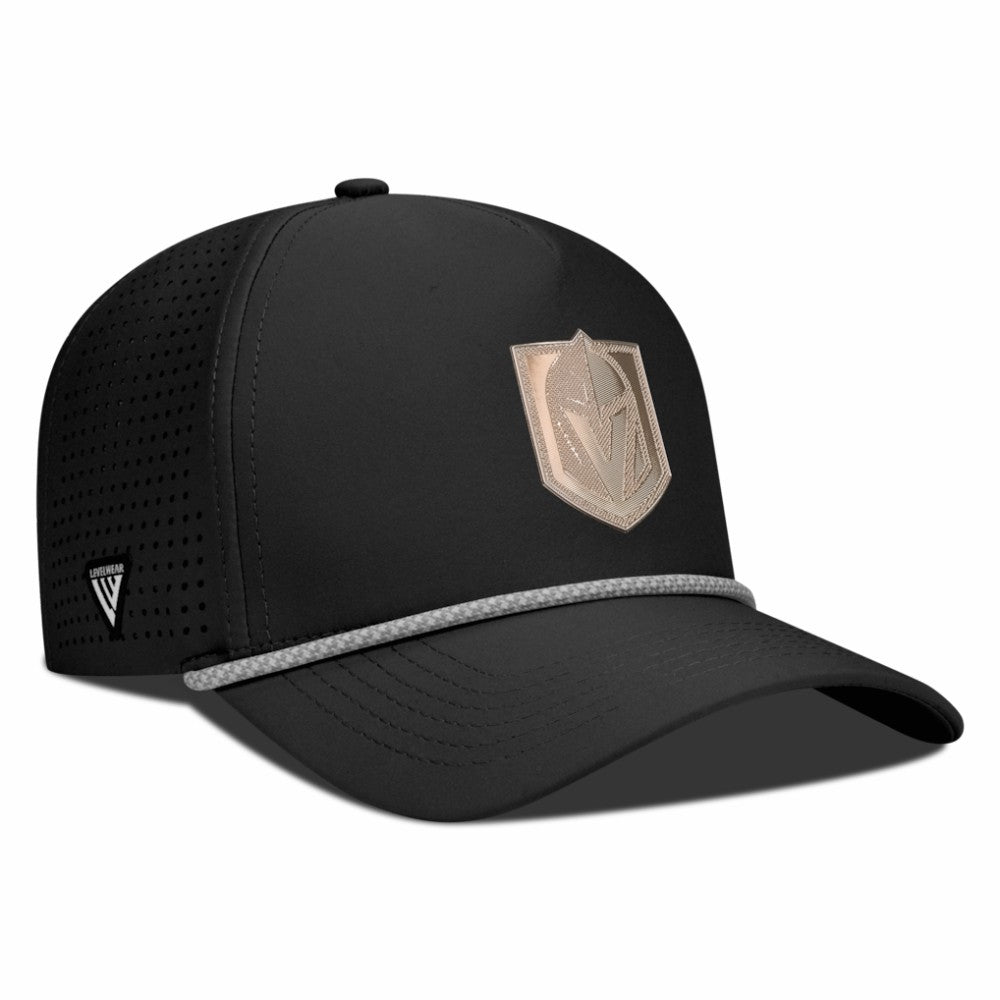Vegas Golden Knights Levelwear Gordon Copper Insignia Vented Adjustable Hat - Black - NHL