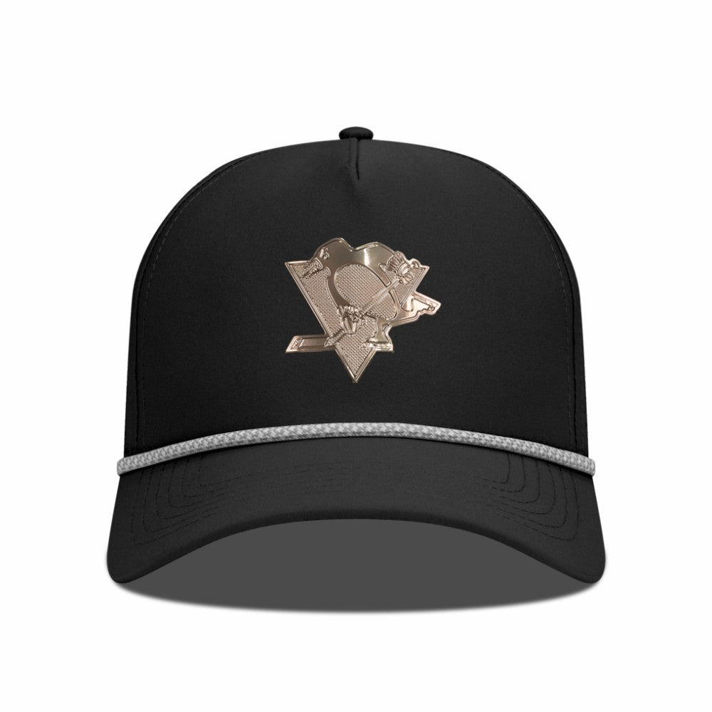Pittsburgh Penguins Levelwear Gordon Copper Insignia Vented Adjustable Hat - Black - NHL