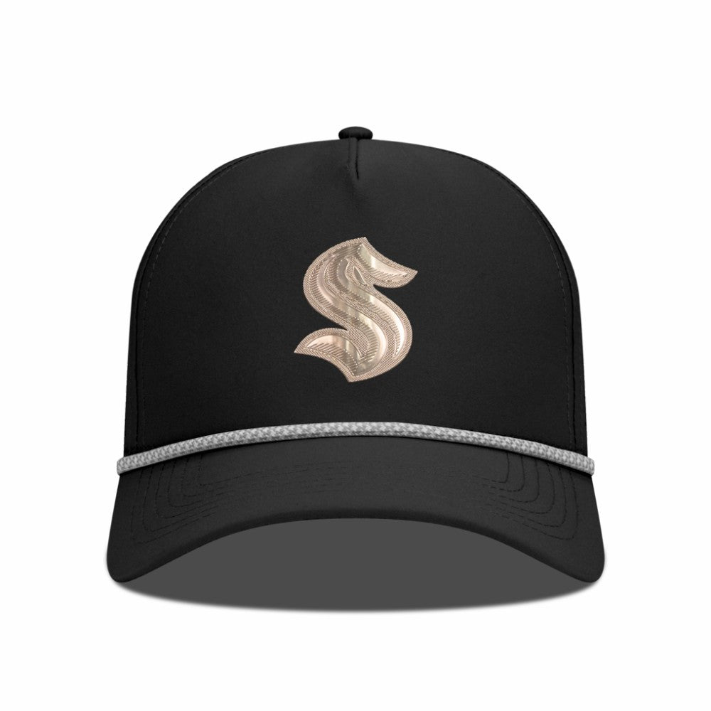 Seattle Kraken Levelwear Gordon Copper Insignia Vented Adjustable Hat - Black - NHL