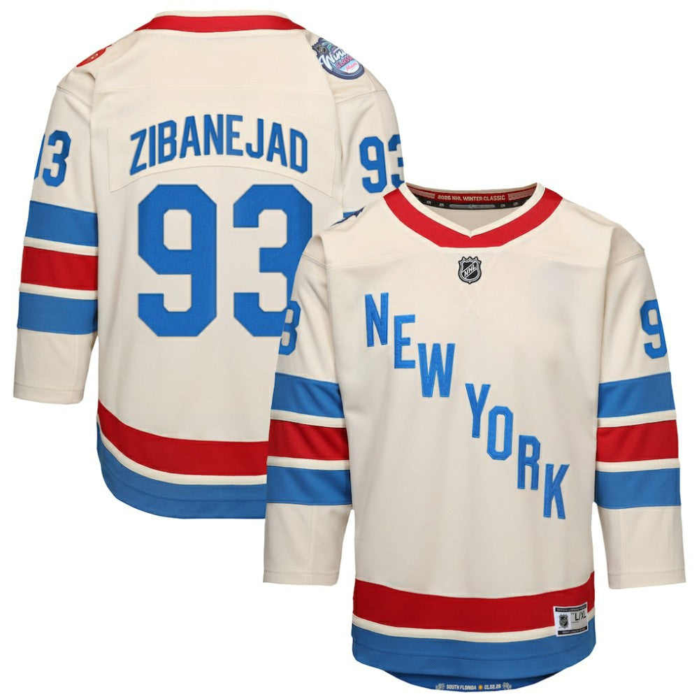 Mika Zibanejad New York Rangers Outerstuff Youth 2026 NHL Winter Classic Premier Jersey - White - NHL