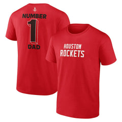 Houston Rockets #1 Dad Jersey T-Shirt Red - NBA