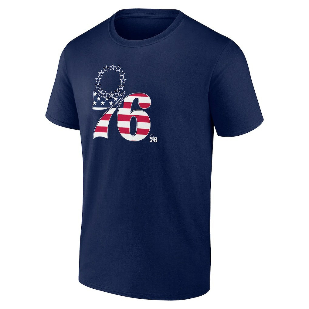 Philadelphia 76ers Flag Logo T-Shirt Navy - NBA