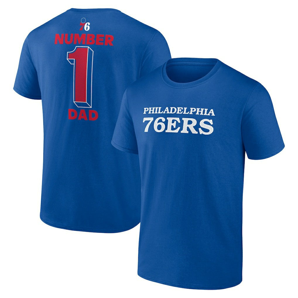 Philadelphia 76ers #1 Dad Jersey T-Shirt Royal - NBA