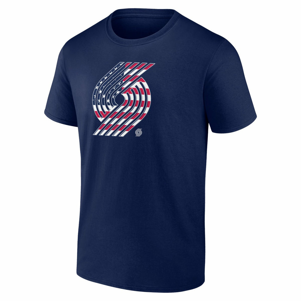 Portland Trail Blazers Flag Logo T-Shirt Navy - NBA