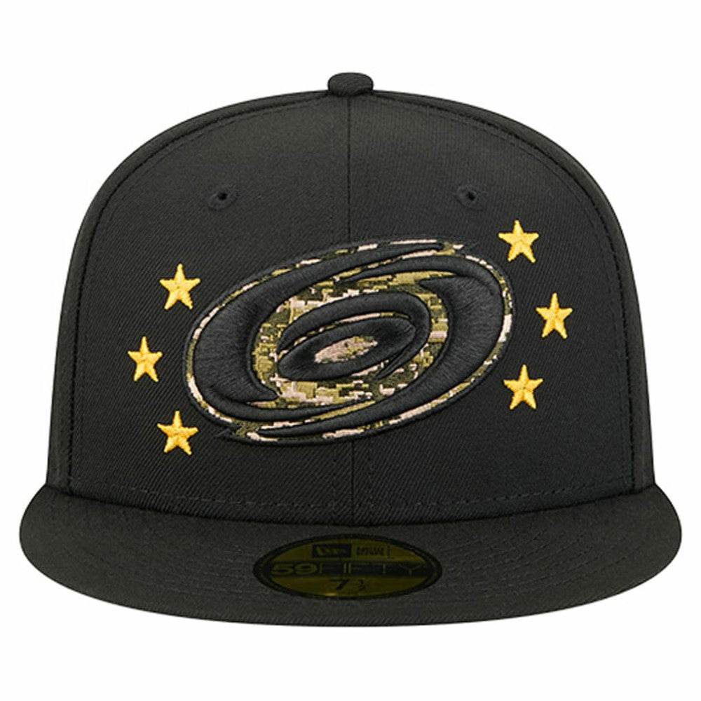 Carolina Hurricanes New Era Military Appreciation Digital Camo Stars 59FIFTY Fitted Hat - Black - NHL
