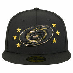 Carolina Hurricanes New Era Military Appreciation Digital Camo Stars 59FIFTY Fitted Hat - Black - NHL