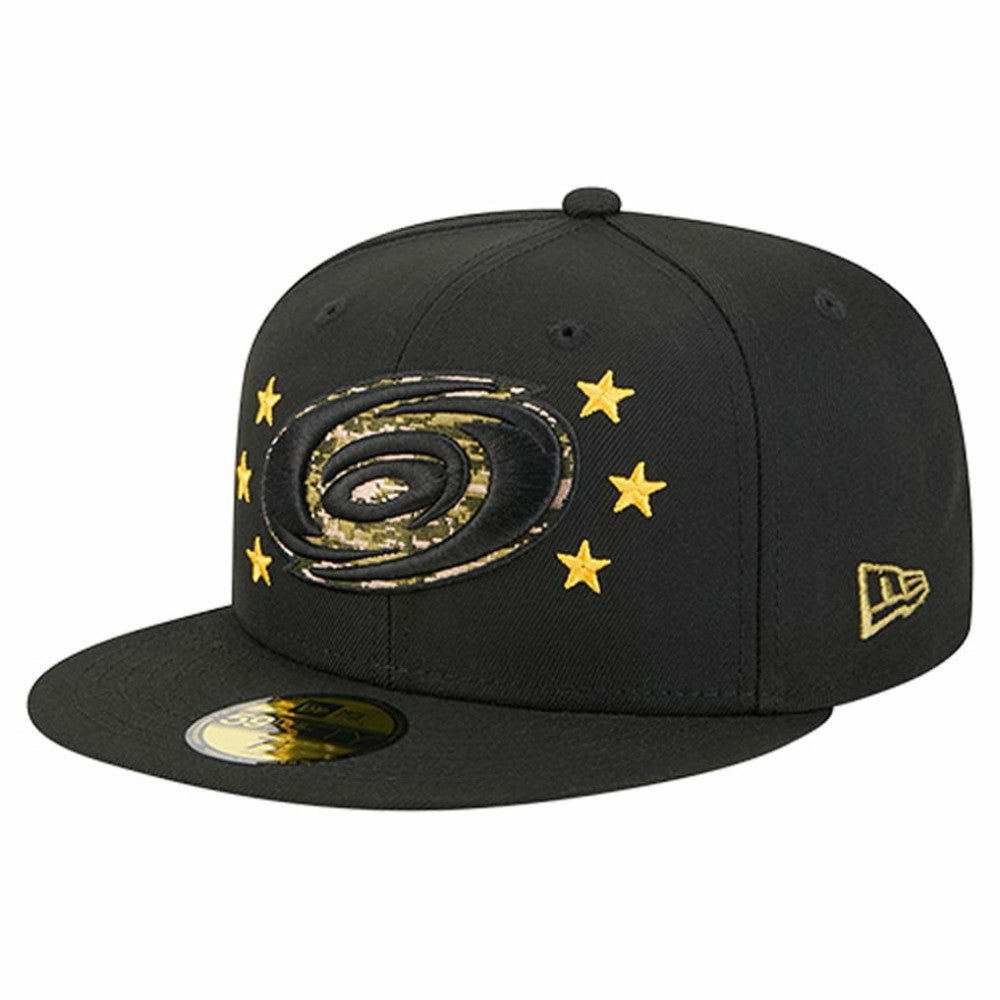 Carolina Hurricanes New Era Military Appreciation Digital Camo Stars 59FIFTY Fitted Hat - Black - NHL