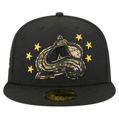 Colorado Avalanche New Era Military Appreciation Digital Camo Stars 59FIFTY Fitted Hat - Black - NHL