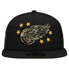 Detroit Red Wings New Era Military Appreciation Digital Camo Stars 59FIFTY Fitted Hat - Black - NHL