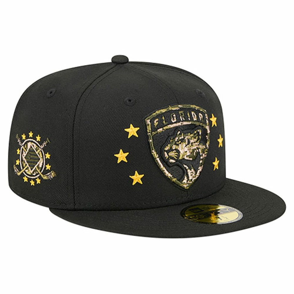 Florida Panthers New Era Military Appreciation Digital Camo Stars 59FIFTY Fitted Hat - Black - NHL