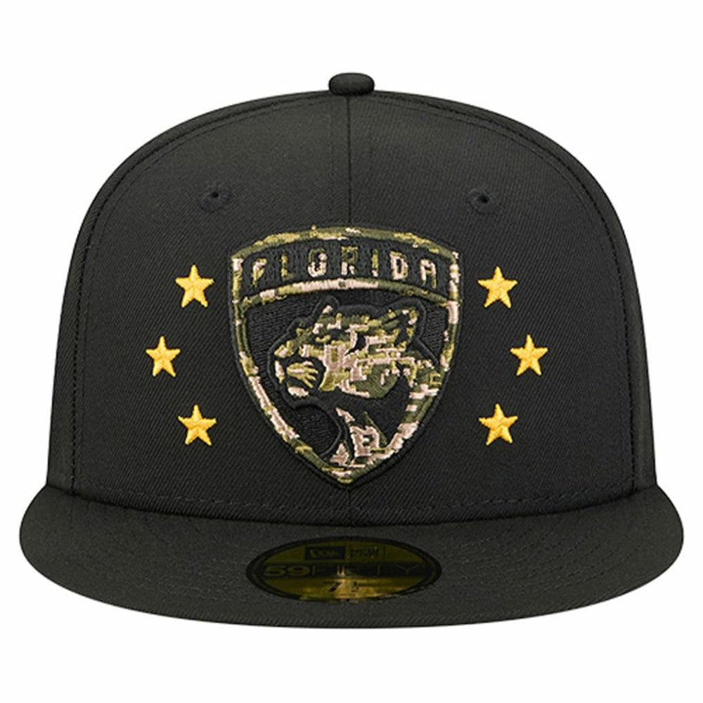Florida Panthers New Era Military Appreciation Digital Camo Stars 59FIFTY Fitted Hat - Black - NHL