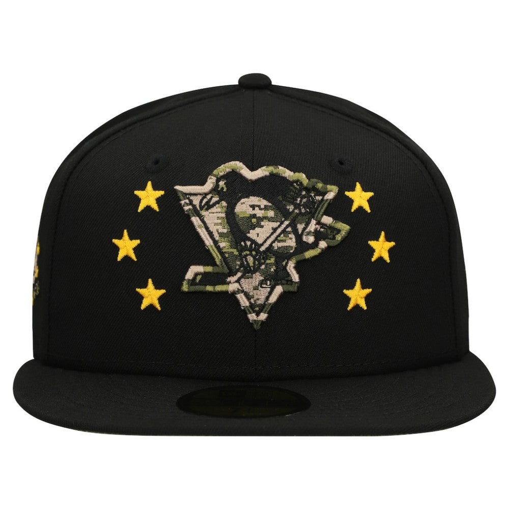 Pittsburgh Penguins New Era Military Appreciation Digital Camo Stars 59FIFTY Fitted Hat - Black - NHL