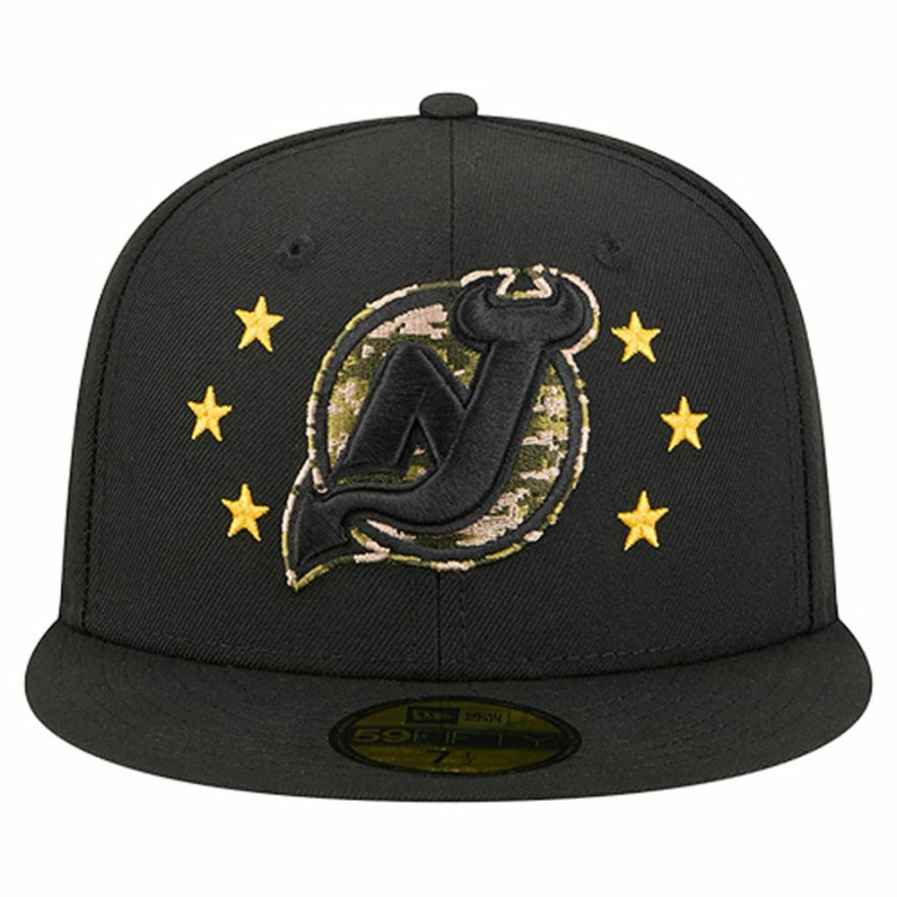 New Jersey Devils New Era Military Appreciation Digital Camo Stars 59FIFTY Fitted Hat - Black - NHL