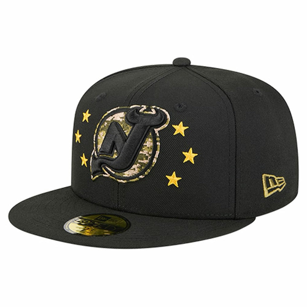 New Jersey Devils New Era Military Appreciation Digital Camo Stars 59FIFTY Fitted Hat - Black - NHL